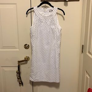 A sleeveless, short dress